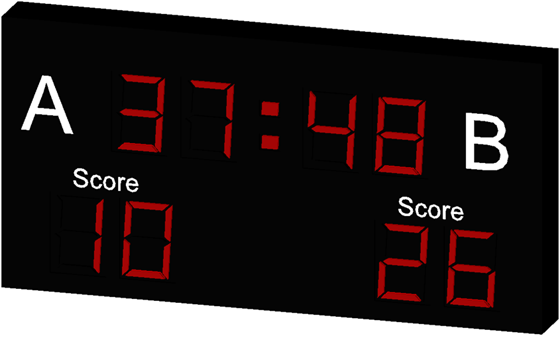 SFS-200-30 nümerik futbol skorbordu